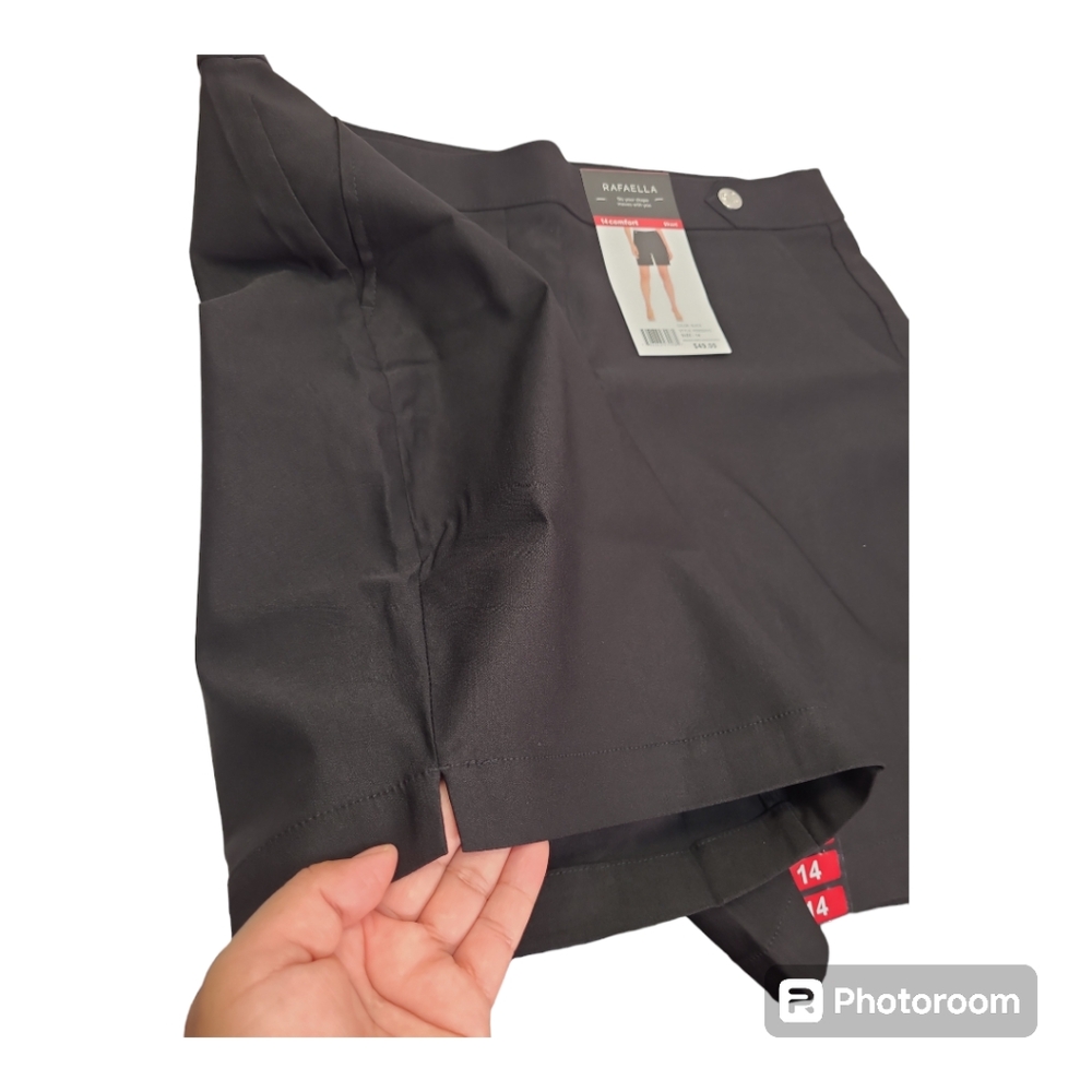 Rafaella Ladies Stretch Bermuda Black Shorts Size 14 New - Picture 6 of 11
